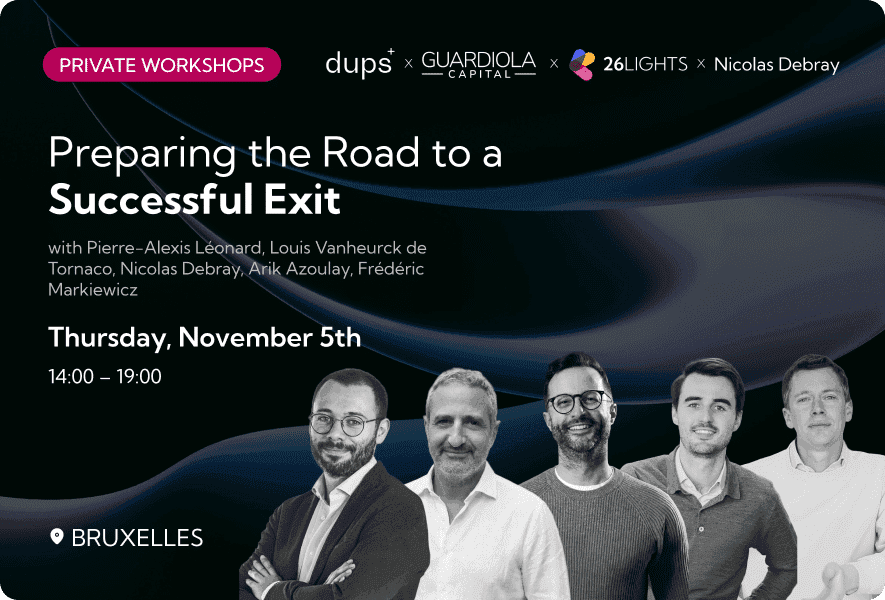 Preparing the Road to a Successful Exit. Thursday, November 5th, 14:00 – 19:00, Brussels