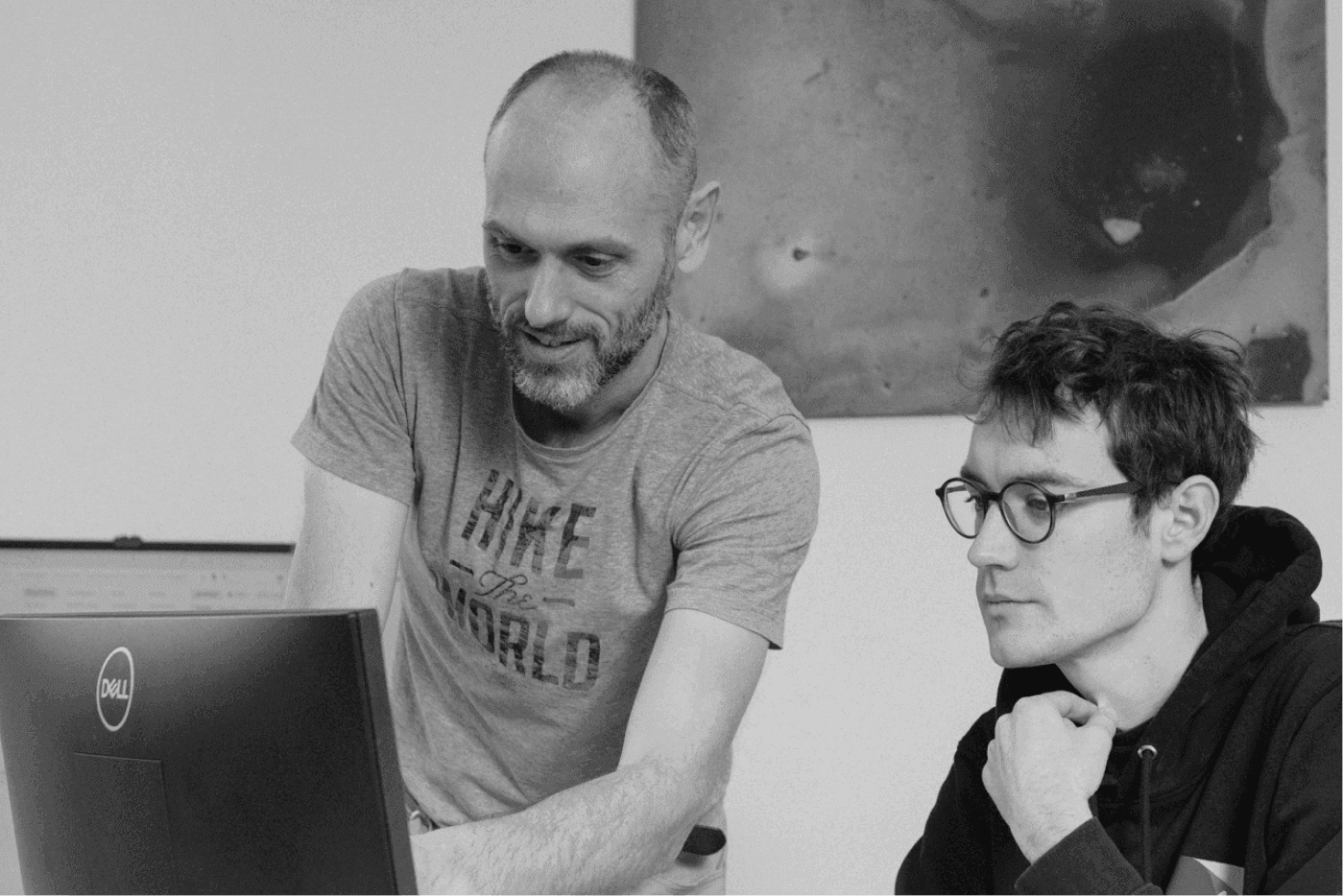 Two 26lights tech architects pairing on a screen