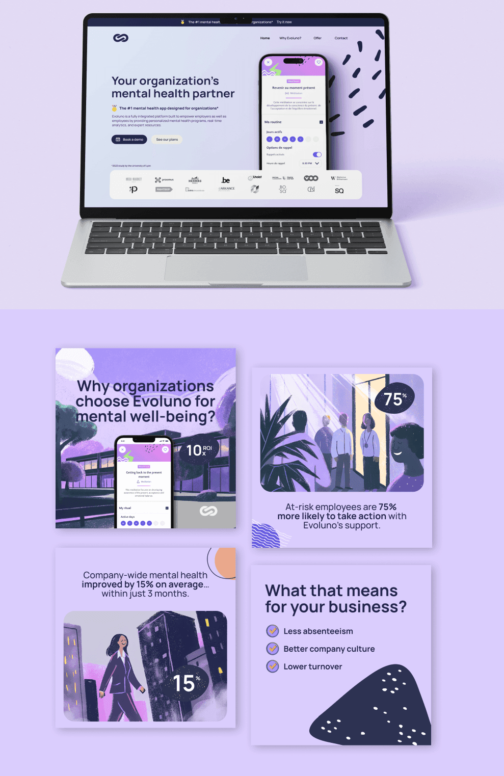 Evoluno brand and product design by 26lights