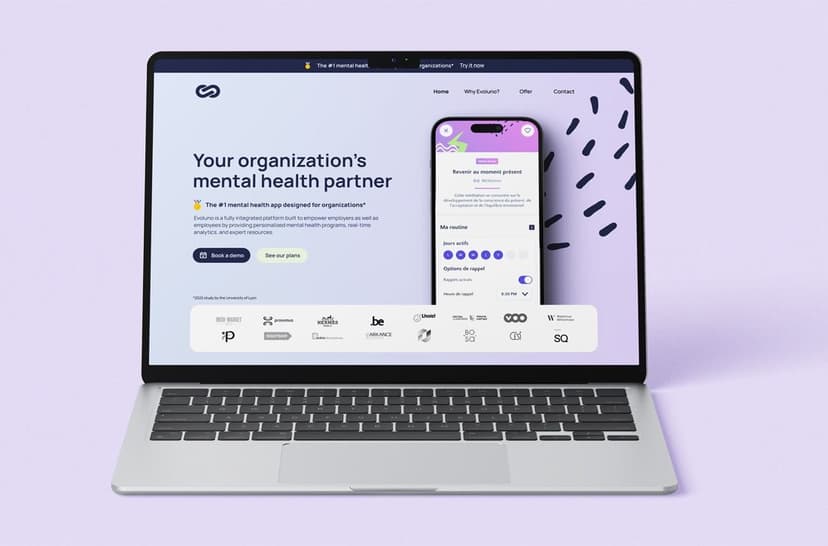 Evoluno brand identity and website design