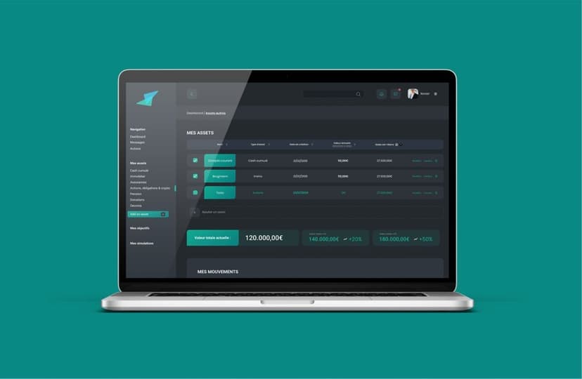 Fintech platform dashboard, UI/UX design