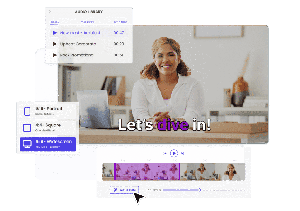 Screenshot of LiLiCAST's video editor