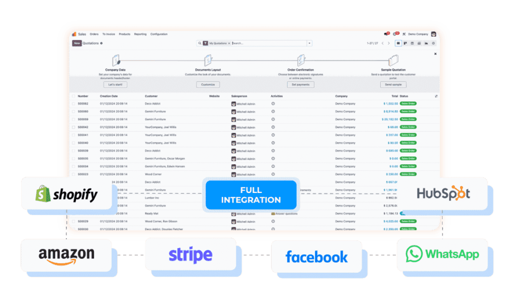 Odoo centralizing every business module into one app